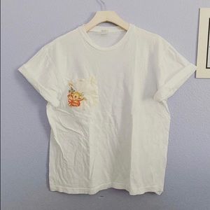 White Floral Pocket Tee